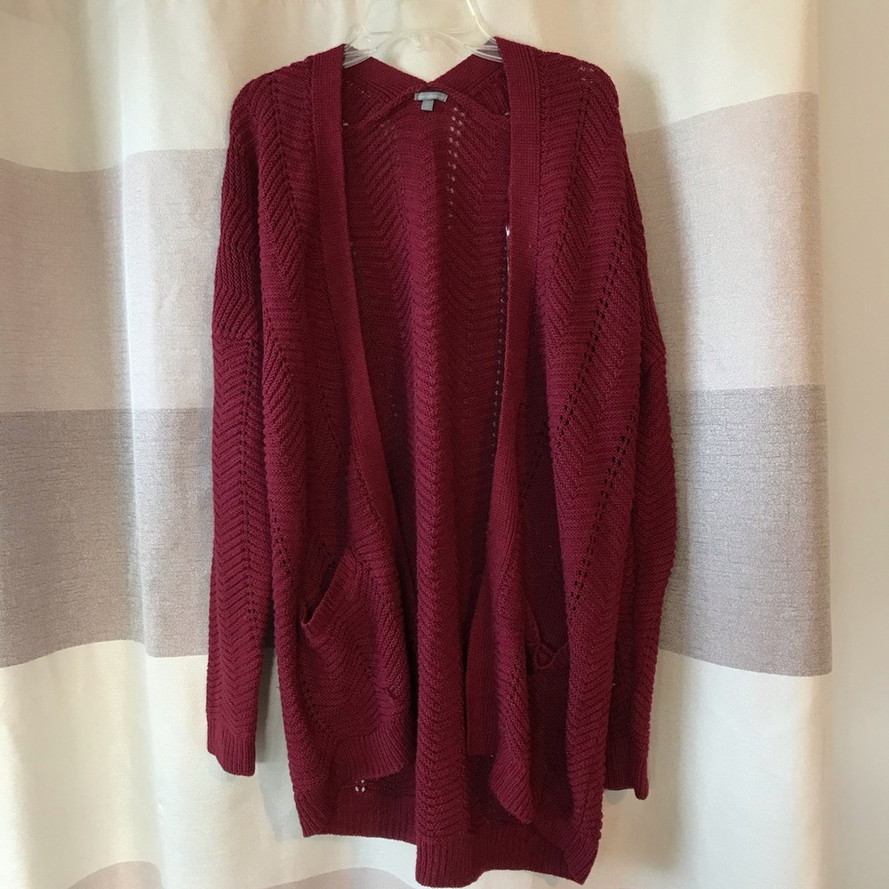 Burgundy oversized cardigan
